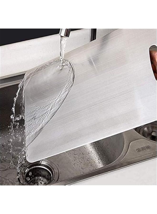 Beauenty Cutting Board, Chopping Board, Cutting Block Mincing Mat, Thick Stainless Steel, Heavy Duty Non-Slip, Double Side,for Kitchen Home Meat Vegetable Fruit Cheese (M 28 * 39cm) - Image 4